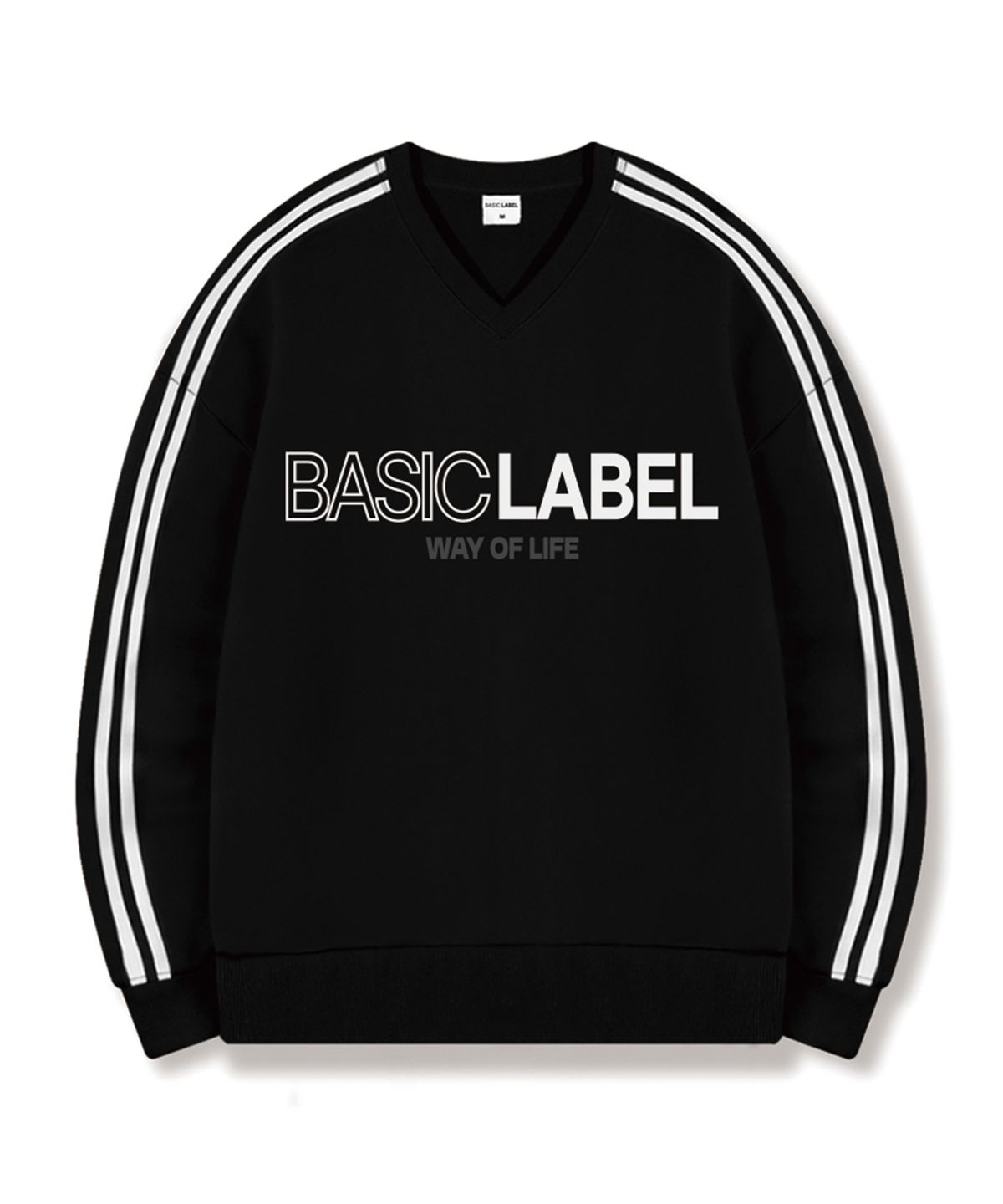 베이직라벨(BASIC LABEL) Red Line Oversized Track V-Neck Sweatshirt 5 Color [BLBV_2002]
