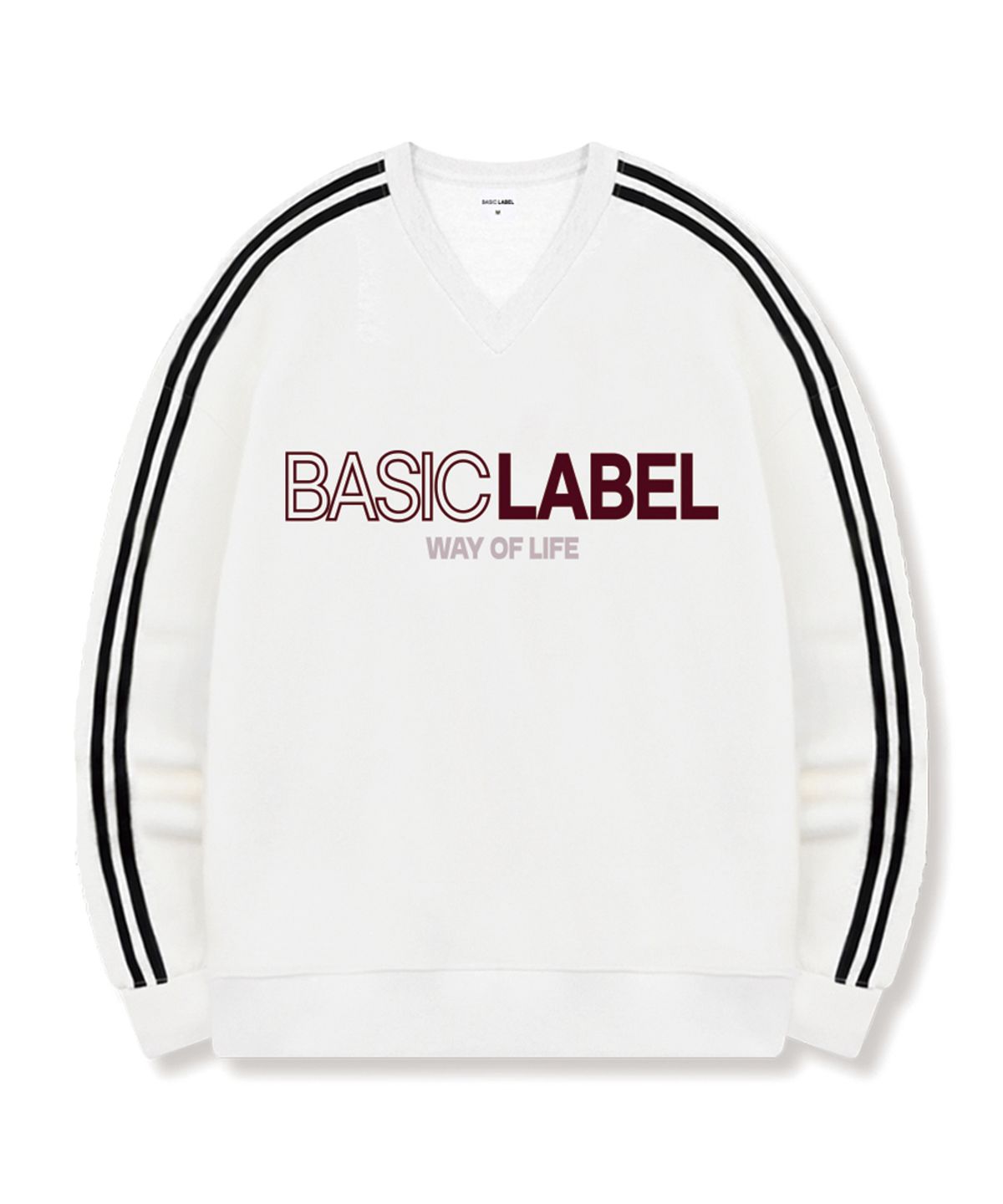 베이직라벨(BASIC LABEL) Red Line Oversized Track V-Neck Sweatshirt 5 Color [BLBV_2002]