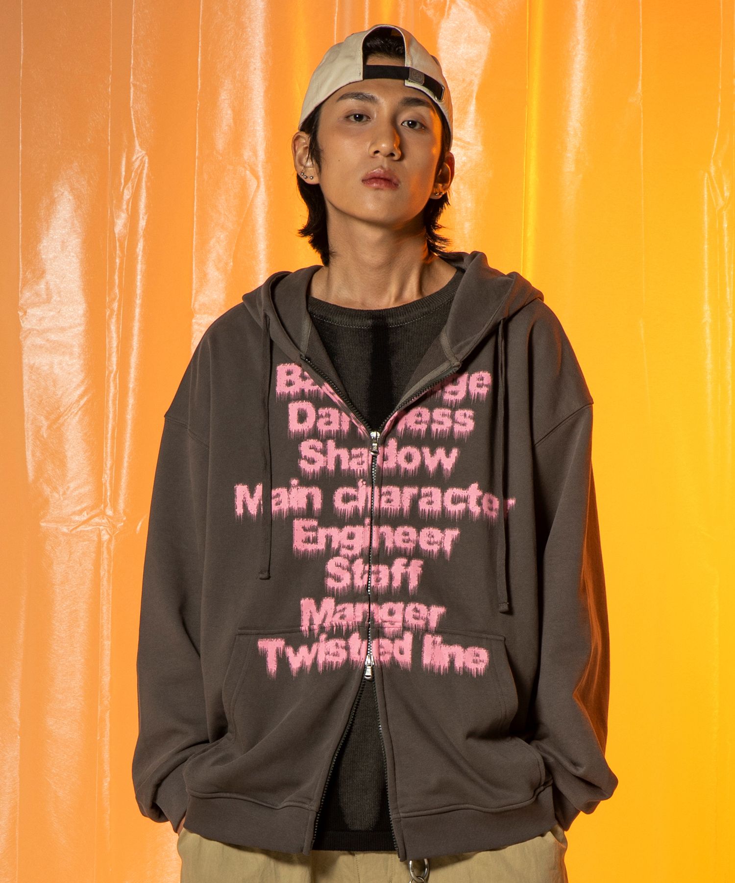 MUSINSA | XTONZ XTT098 Spread Cotton Hooded Zip-Up (CHARCOAL)