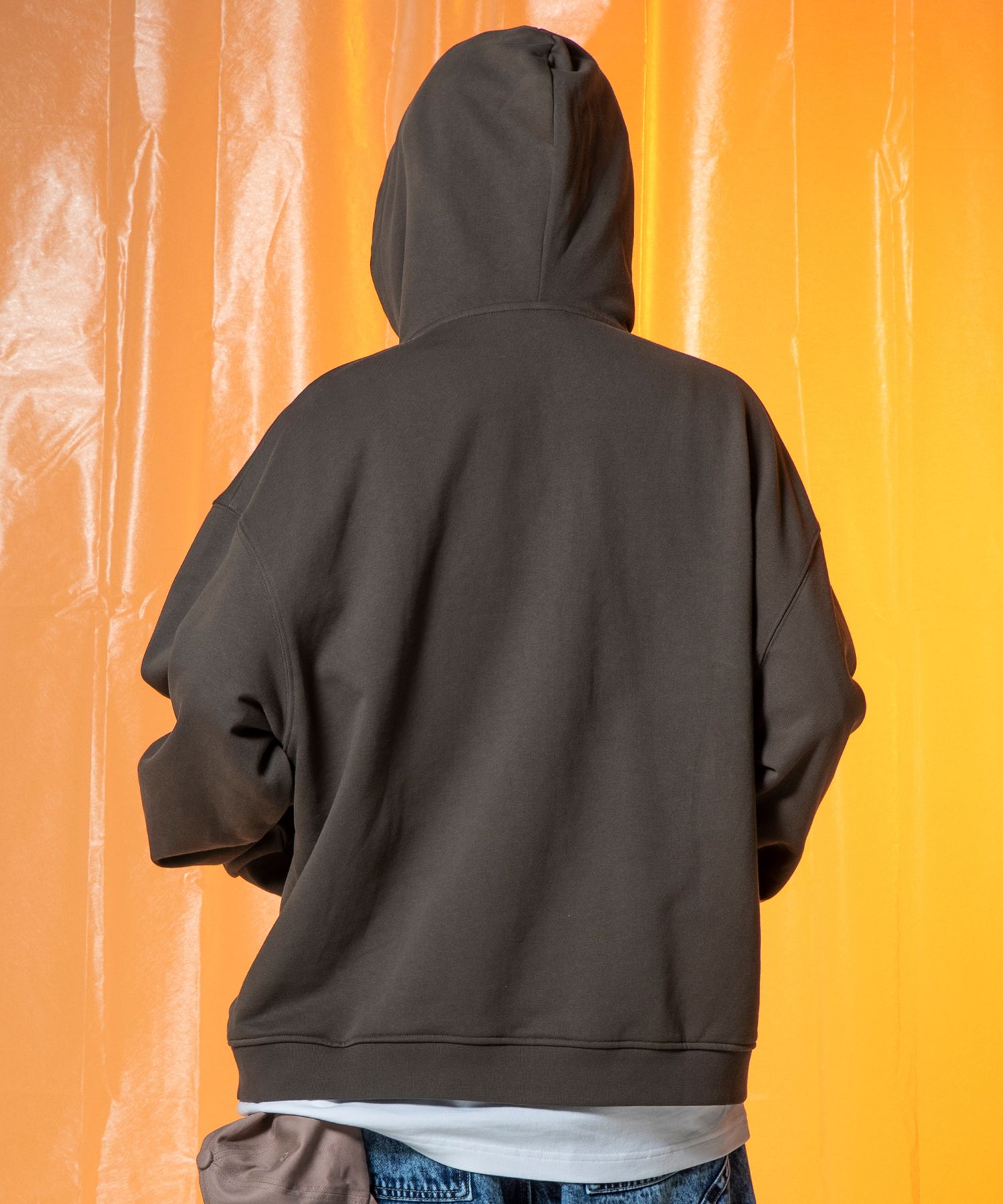 MUSINSA | XTONZ XTT098 Spread Cotton Hooded Zip-Up (CHARCOAL)