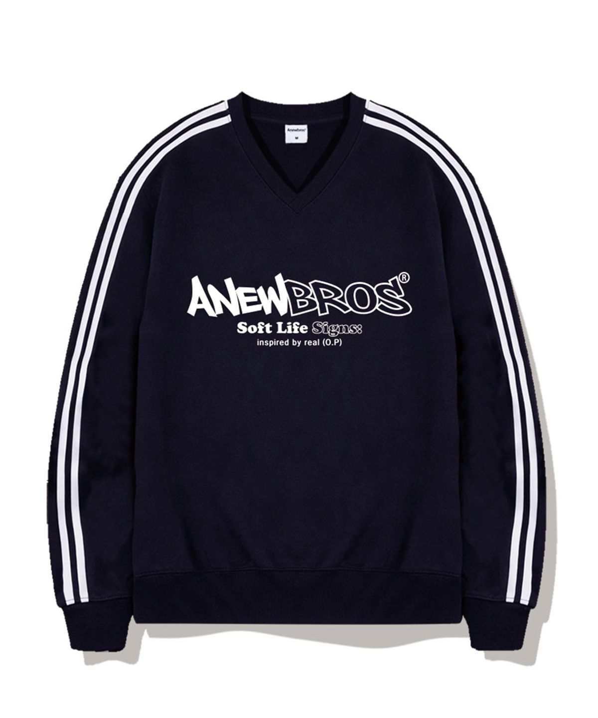어뉴브로스(ANEWBROS) 어뉴코어로고 오버핏 트랙 브이넥 맨투맨 5 Color [ANBV_9002]