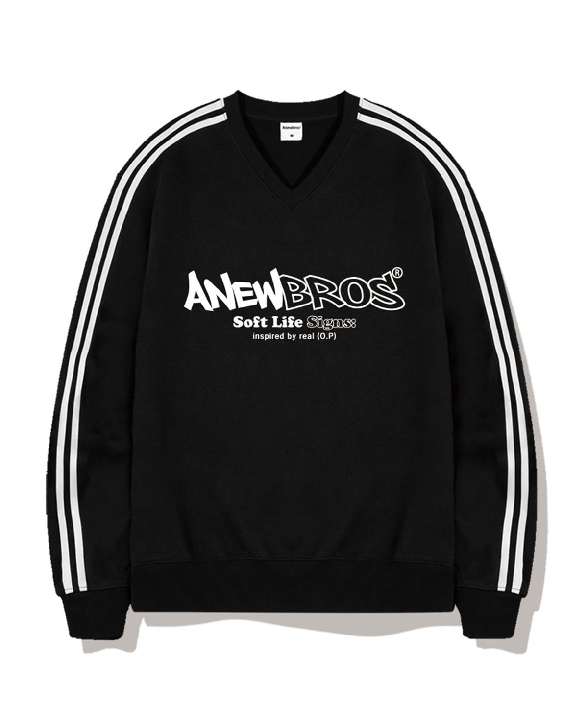 어뉴브로스(ANEWBROS) 어뉴코어로고 오버핏 트랙 브이넥 맨투맨 5 Color [ANBV_9002]