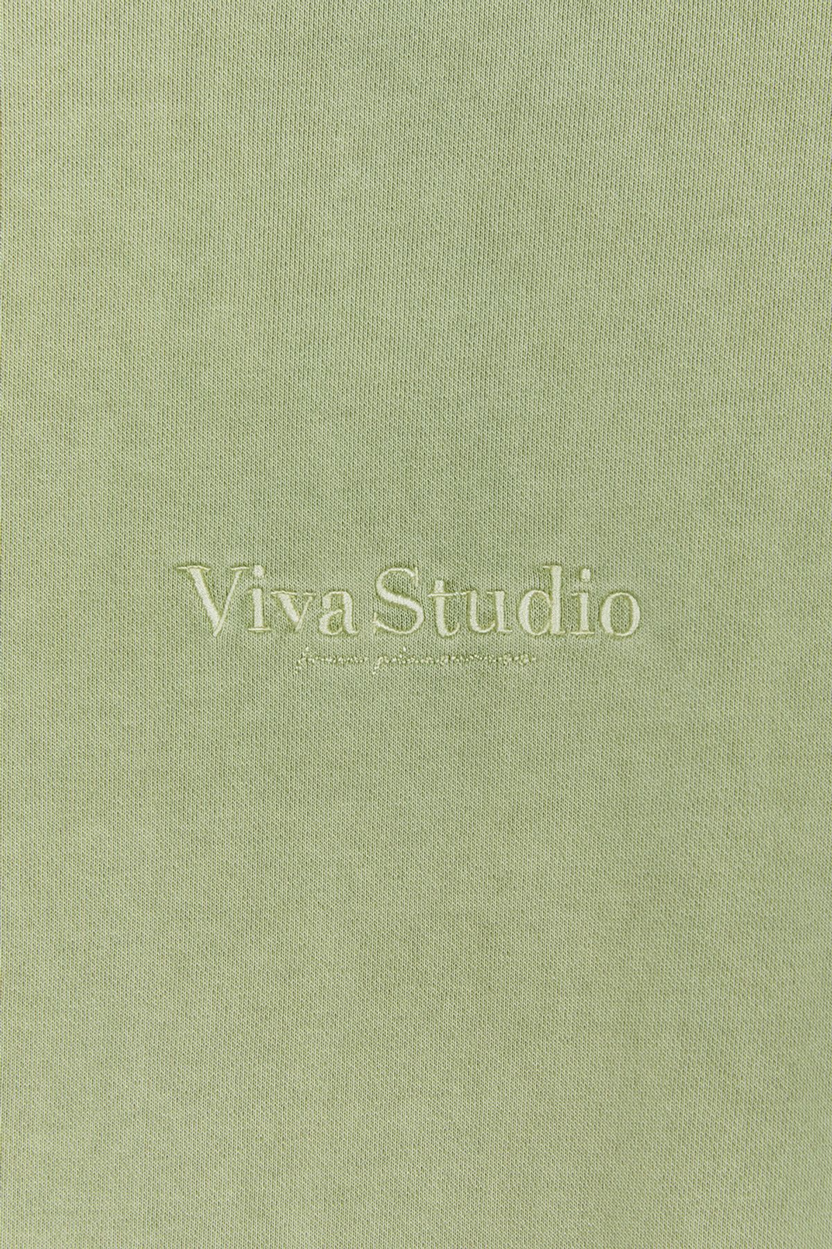 비바스튜디오(VIVASTUDIO) BASIC SYMBOL LOGO HOODIE [LIGHT GREEN]
