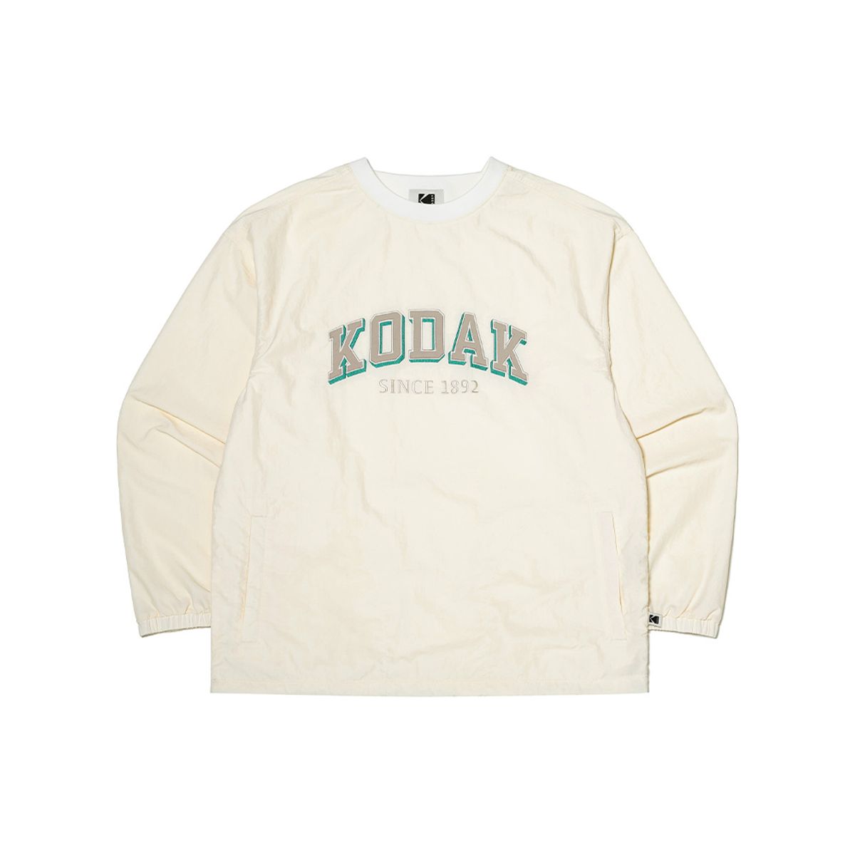 코닥(KODAK) 에센셜 워딩로고 우븐 맨투맨 IVORY