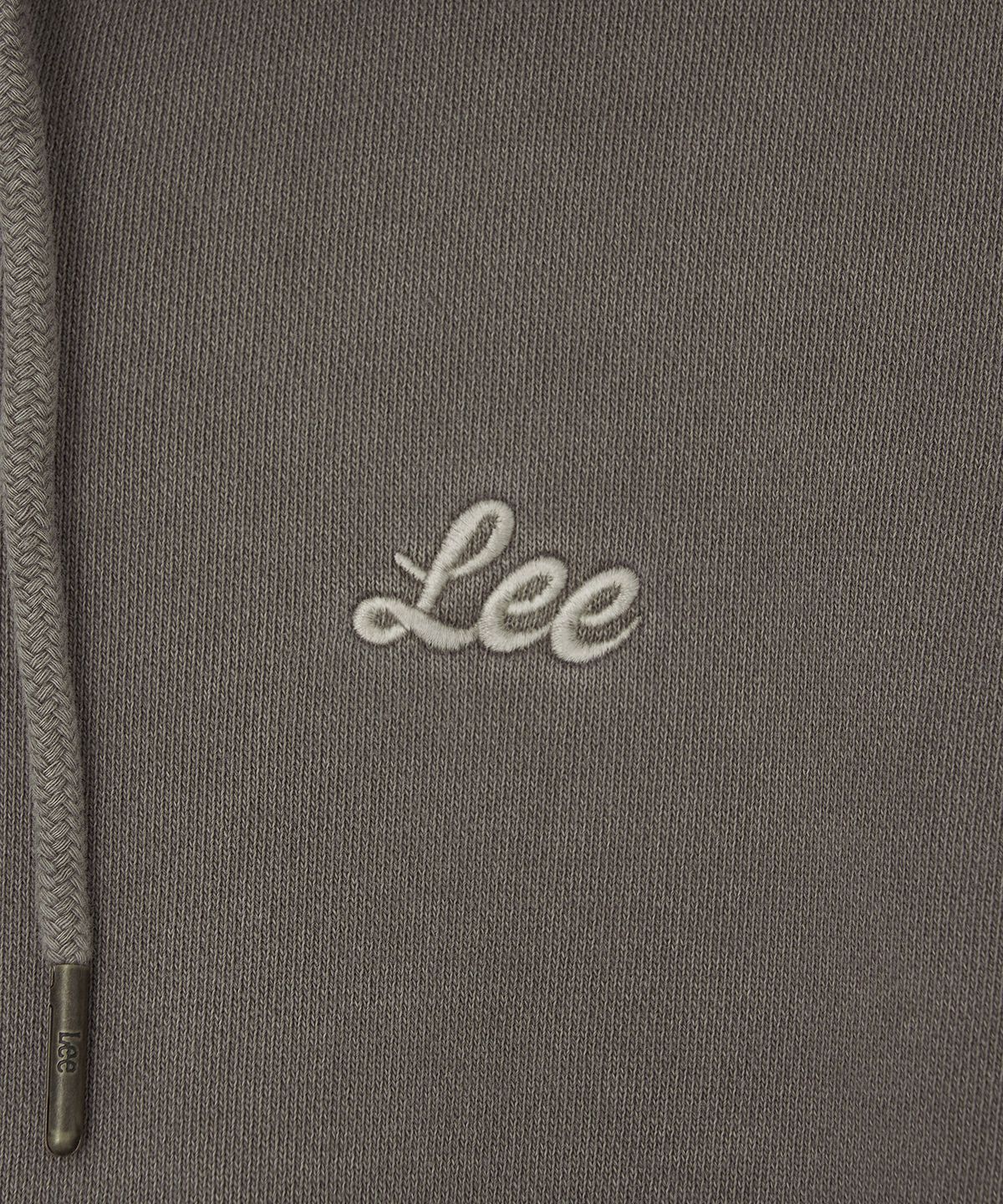 리(LEE) 우먼 크롭 후드 집업 피그먼트 브라운