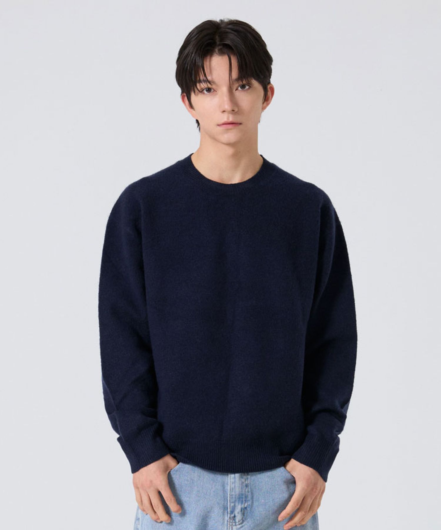 ニット・セーター *MUSINSA STANDARD* Lambswool ribbed V-neck knit navy MMJWP61 MUSINSA | MUSINSA STANDARD LAMBSWOOL RIBBED V-NECK SWEATER