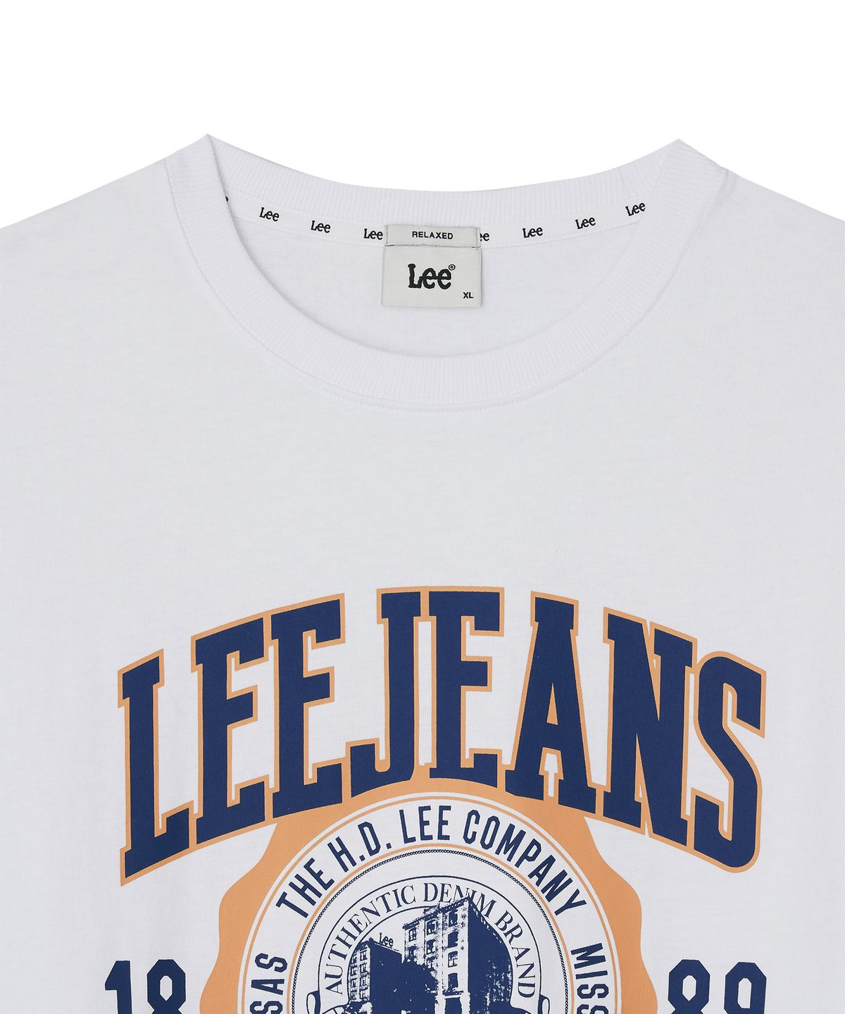 리(LEE) 리 진스 그래픽 긴팔 티셔츠 화이트