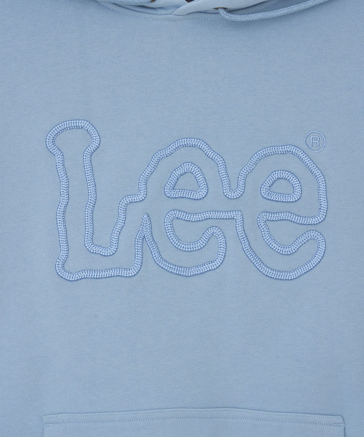 리(LEE) 체인 트위치 로고 후드 티셔츠 스카이 블루