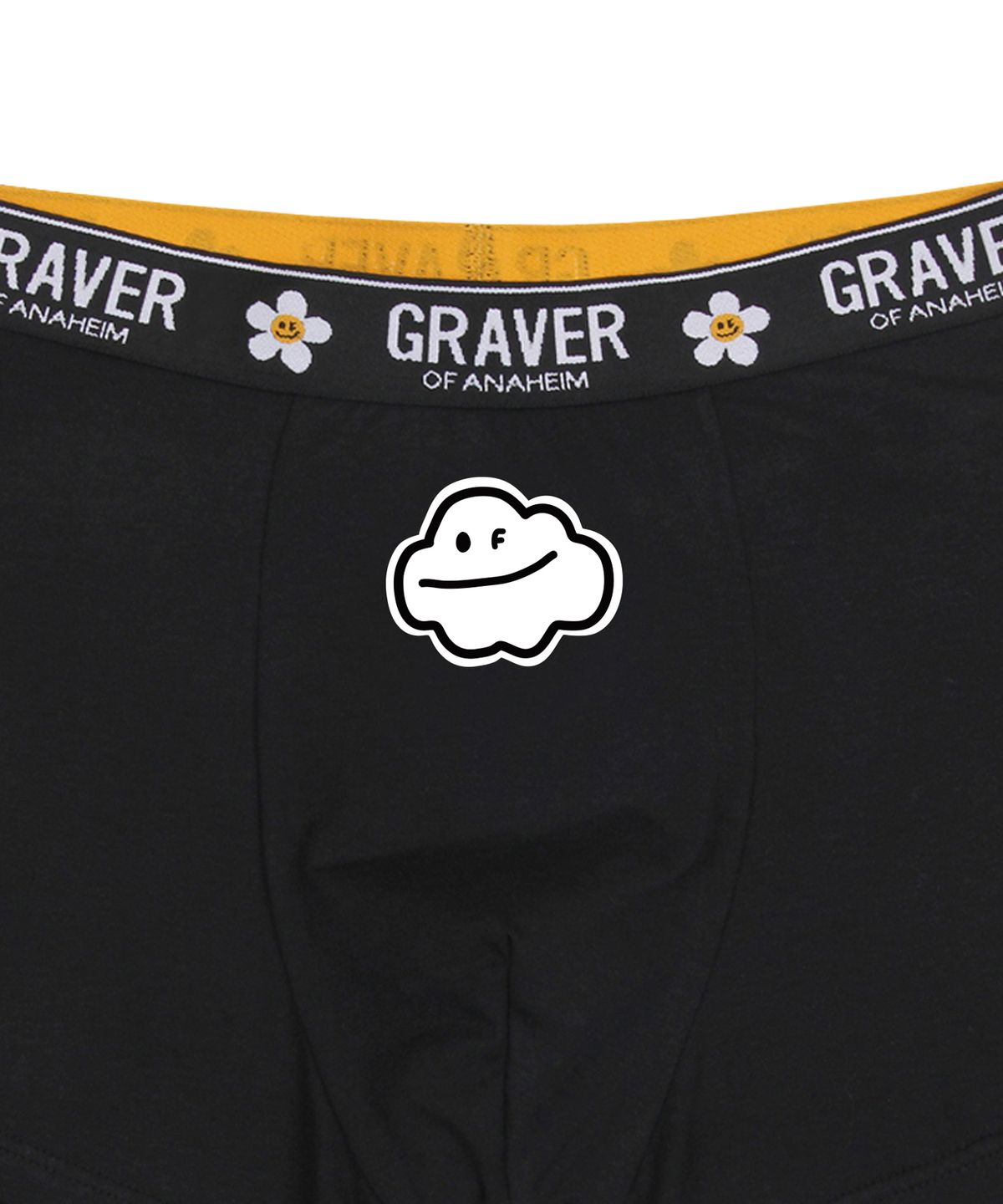 그레이버(GRAVER) [1PACK]구름 스마일 맨즈 드로즈_블랙