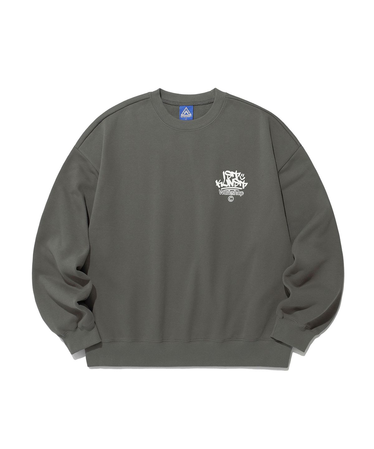 이스트쿤스트(ISTKUNST) IK TAG LOGO SWEATSHIRTS_CHARCOAL(IK2EFMM451A)