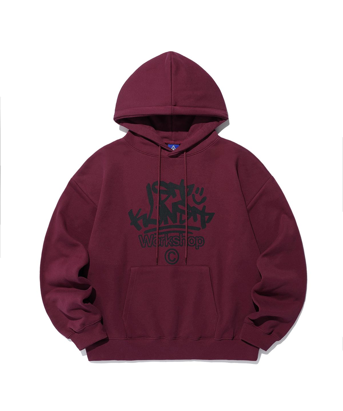 이스트쿤스트(ISTKUNST) IK TAG LOGO HOODIE_BURGUNDY(IK2EFMM415A)