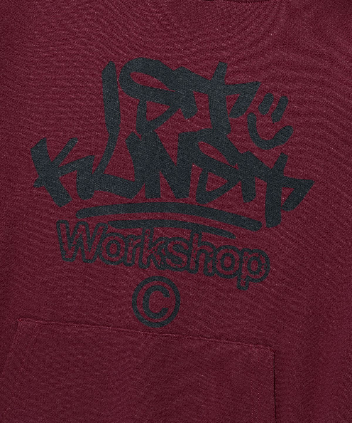 이스트쿤스트(ISTKUNST) IK TAG LOGO HOODIE_BURGUNDY(IK2EFMM415A)