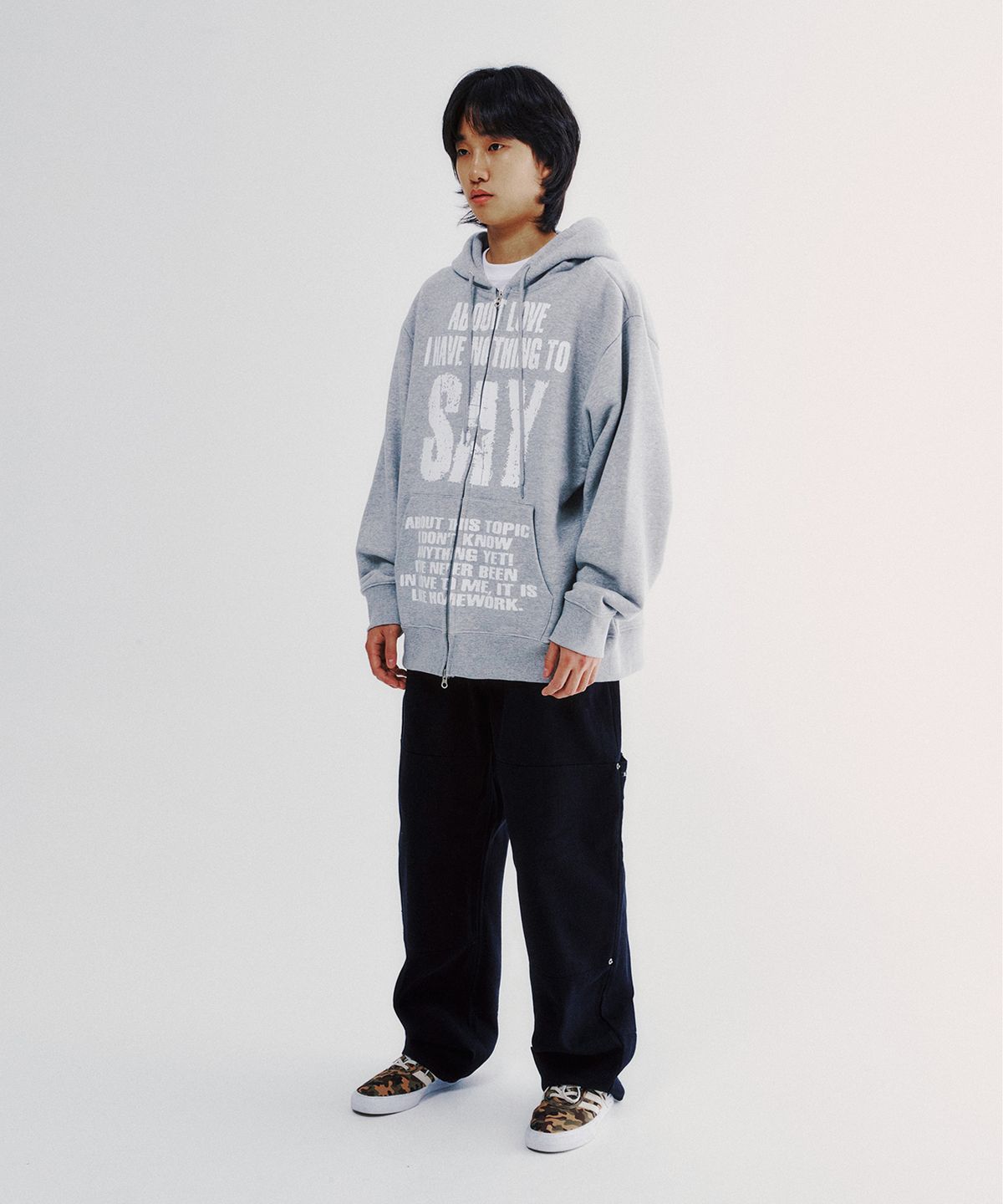 이스트쿤스트(ISTKUNST) SAY HOOD ZIP UP_GREY(IK2EFMM484A)