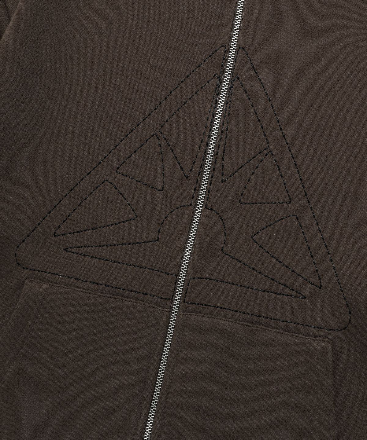 이스트쿤스트(ISTKUNST) SUNRISE STITCH LOGO HOOD ZIP UP_BROWN(IK2EFMM481A)