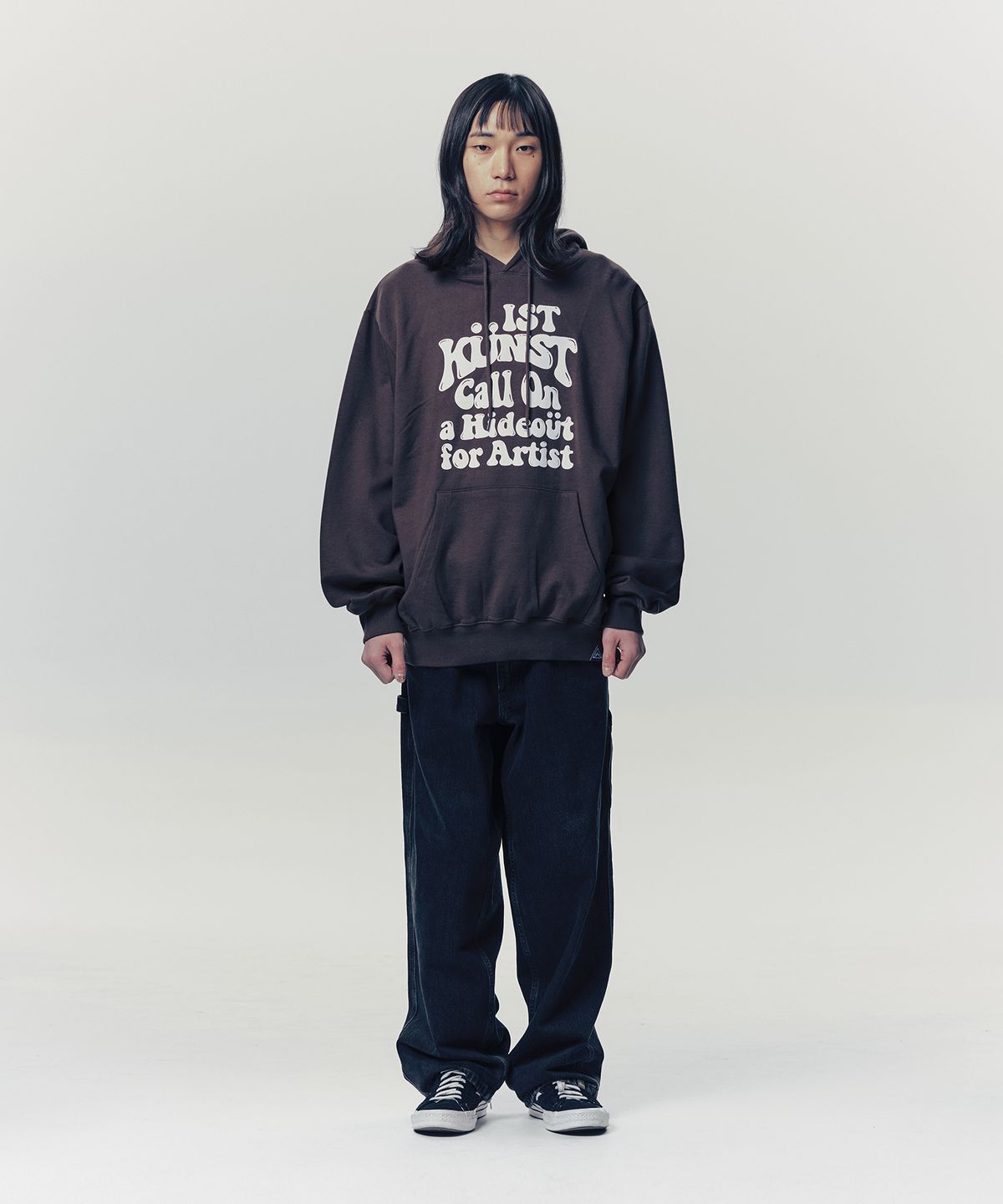 이스트쿤스트(ISTKUNST) HIDEOUT HOODIE_BROWN(IK2ESMM403A)