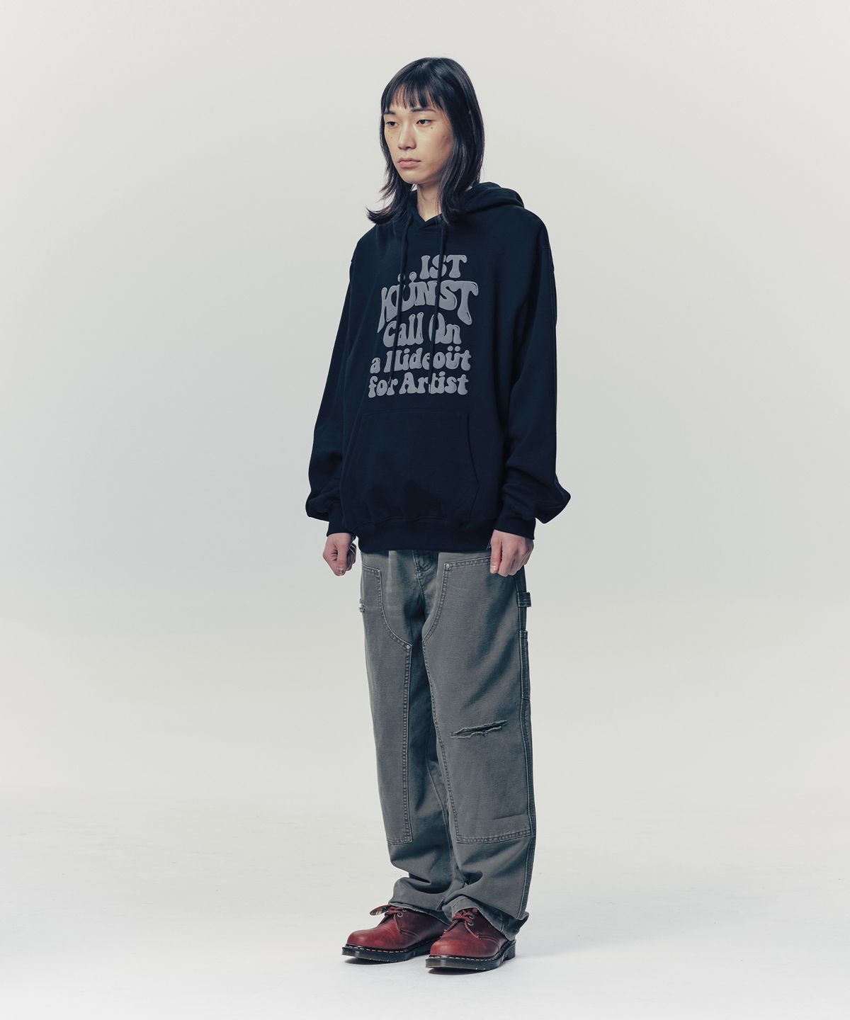이스트쿤스트(ISTKUNST) HIDEOUT HOODIE_BLACK(IK2ESMM403A)