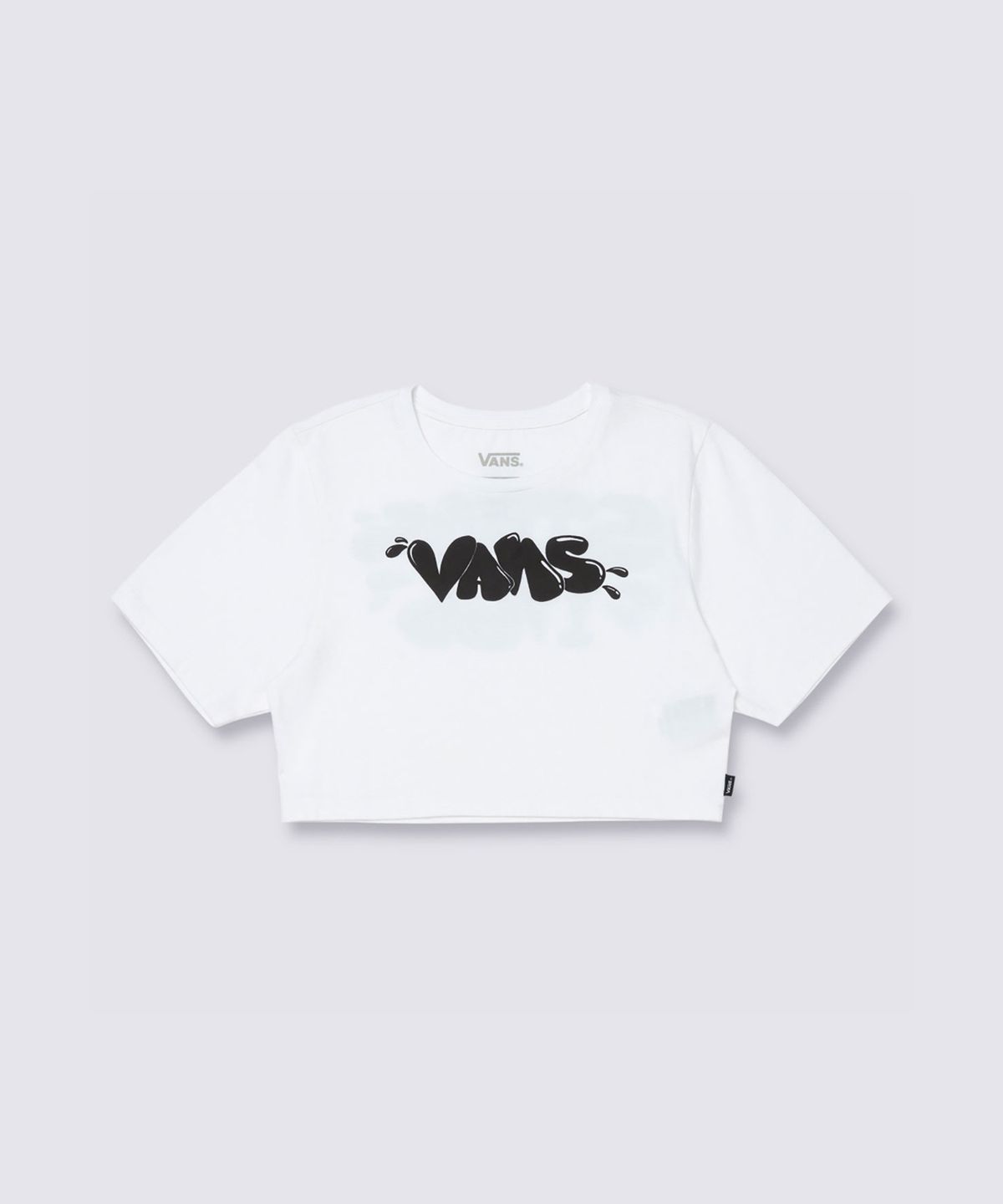 반스(VANS) 버스티드 타입 크루 크롭 반소매 티셔츠 - 화이트 / VN000HHUWHT1