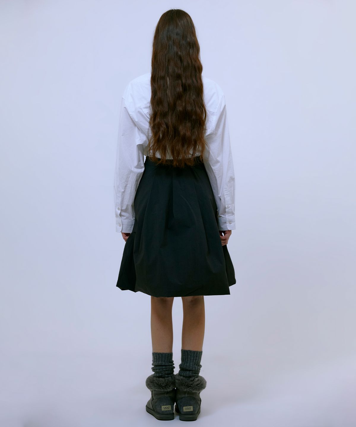 써틴먼스(13MONTH) Balloon Midi Skirt (CHARCOAL)