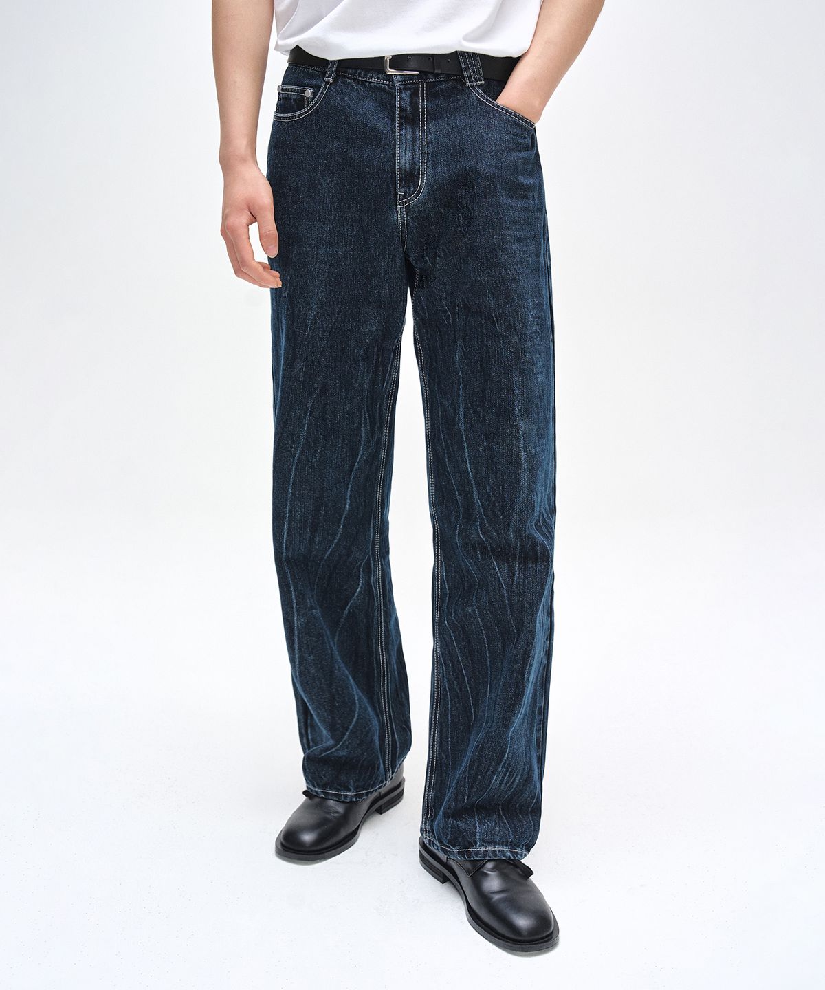 데케트(DECET) Dawn Semi Wide Jeans DCPT002CRDBlue