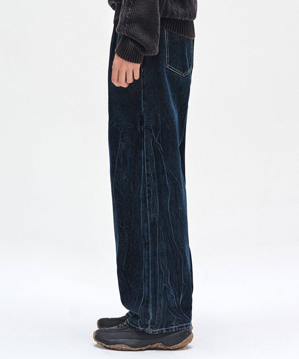 데케트(DECET) Dawn 2Pleats Wide Jeans DCPT007CRDBlue
