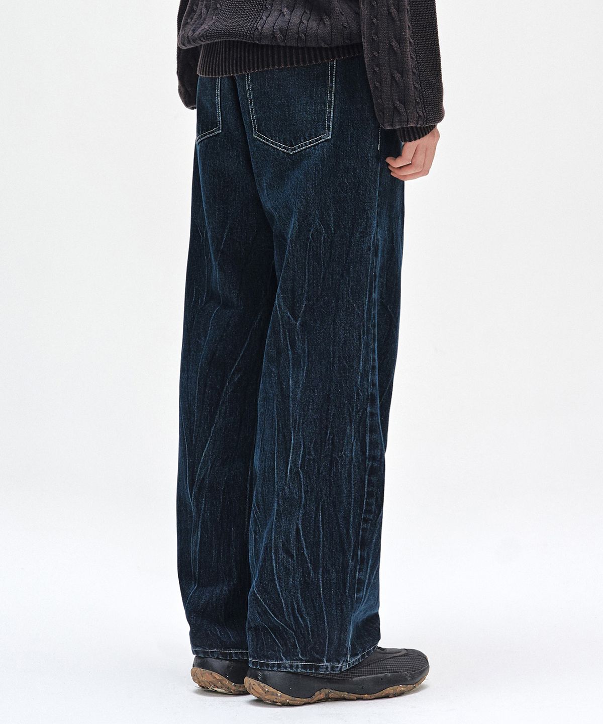 데케트(DECET) Dawn 2Pleats Wide Jeans DCPT007CRDBlue