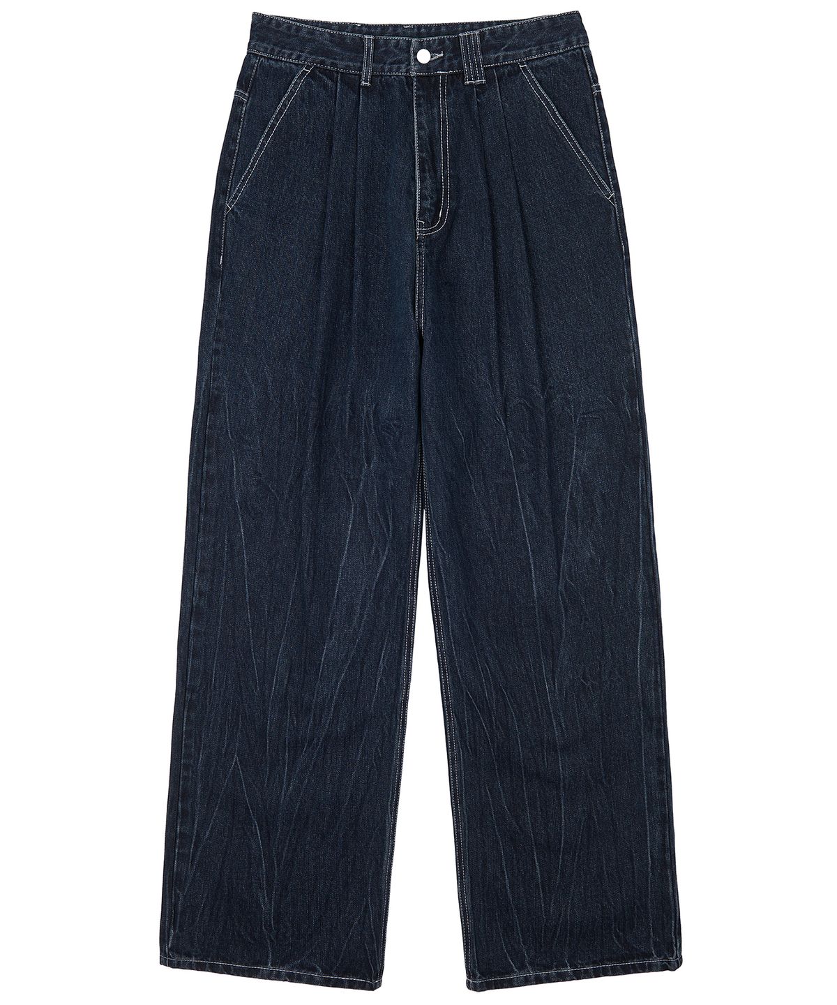 데케트(DECET) Dawn 2Pleats Wide Jeans DCPT007CRDBlue