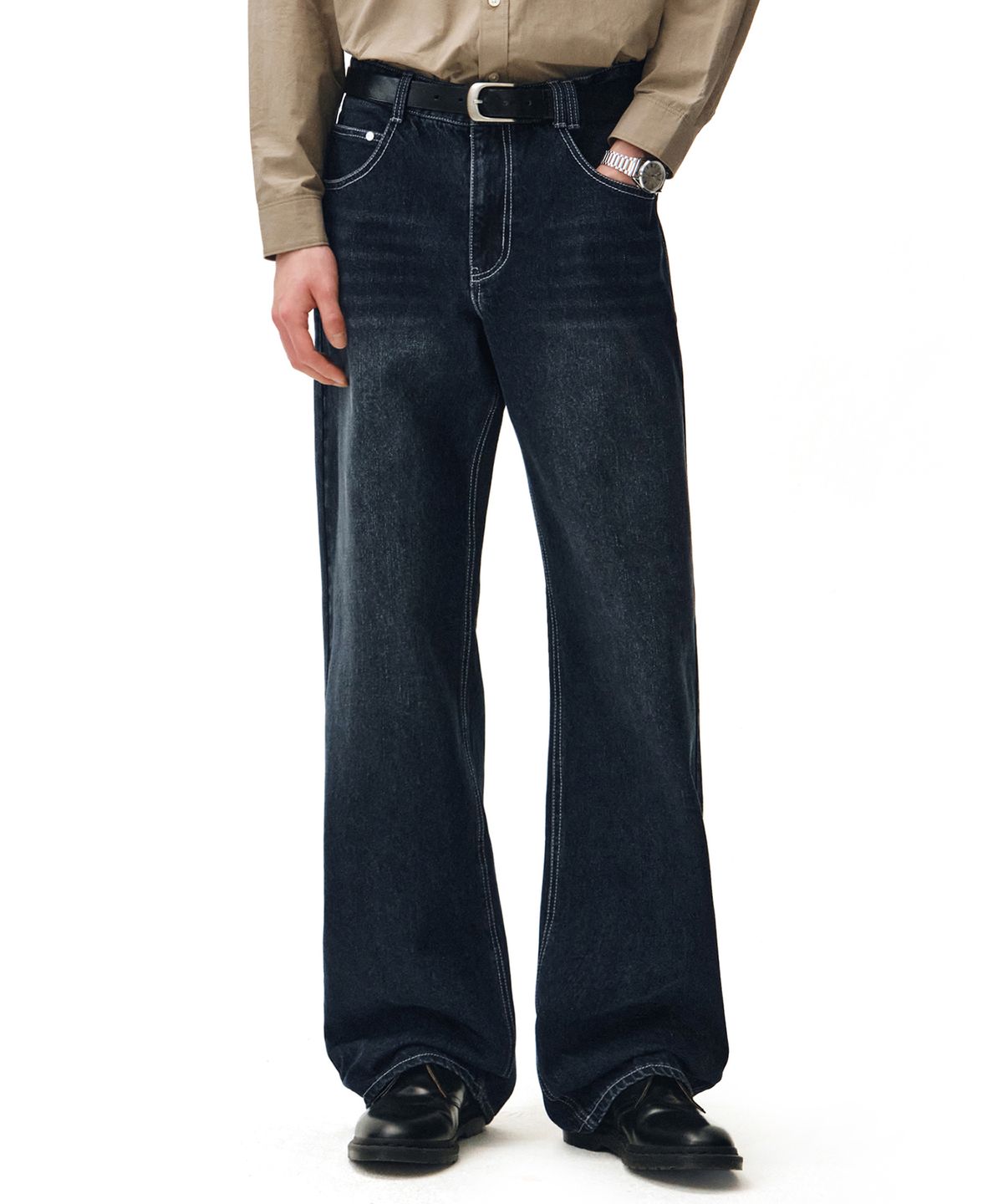 데케트(DECET) Mid Rise Wide Jeans DCPT027DBlueB