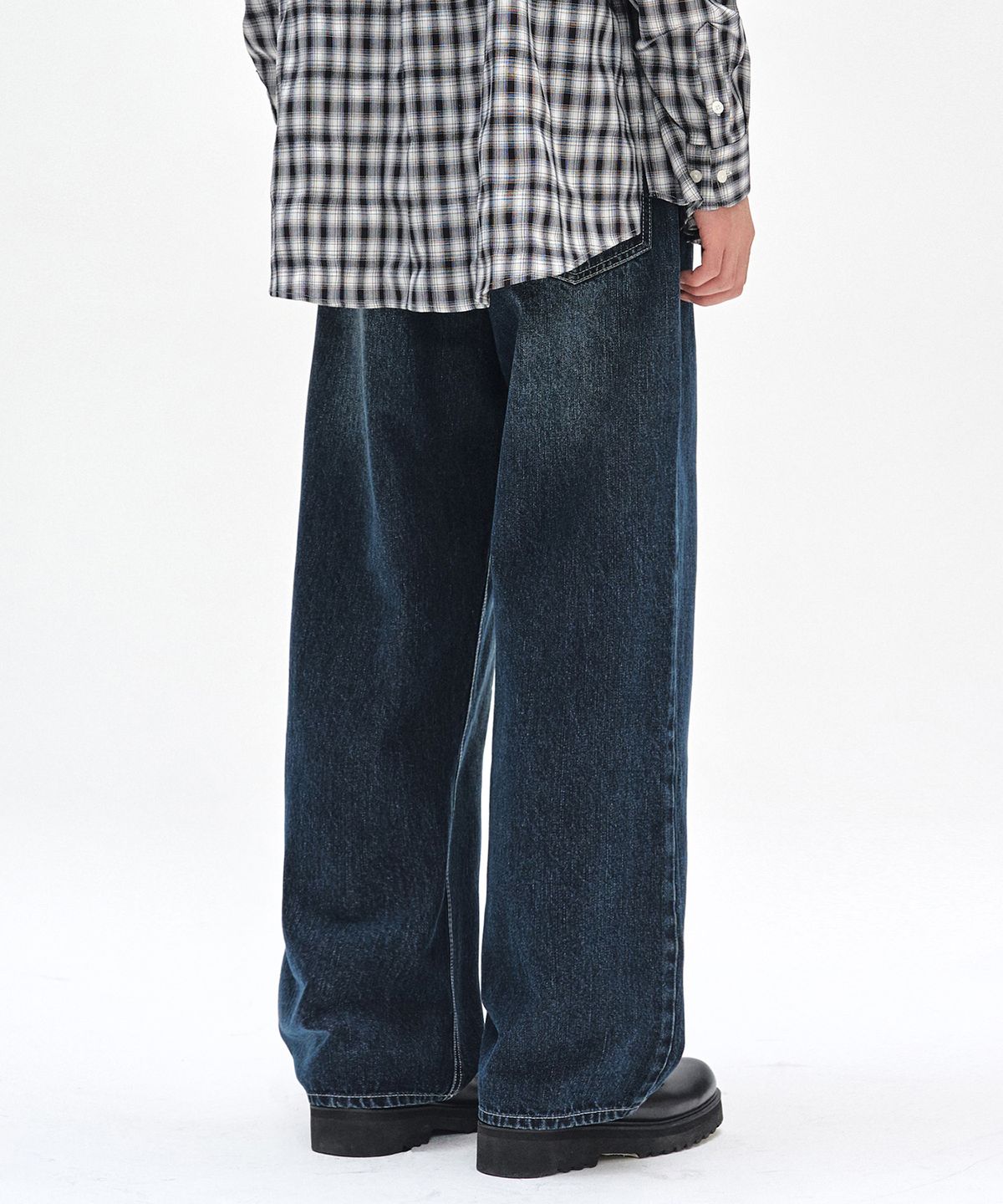 데케트(DECET) Deep Pleats Wide Jeans DCPT030DBlueA