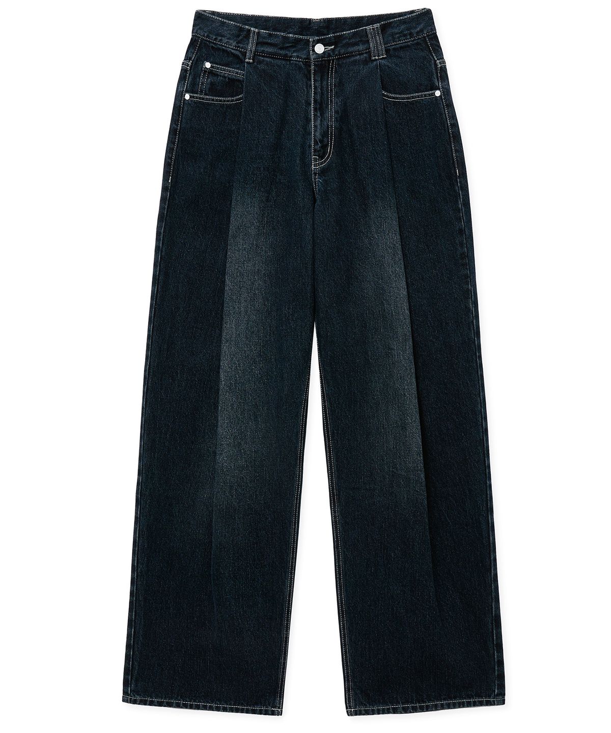 데케트(DECET) Deep Pleats Wide Jeans DCPT030DBlueA
