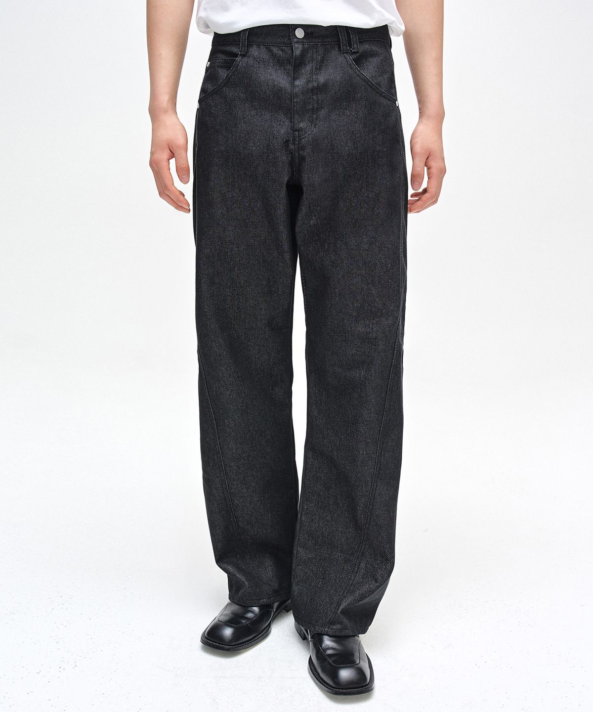데케트(DECET) Curved Wide Jeans DCPT033CPBlack2