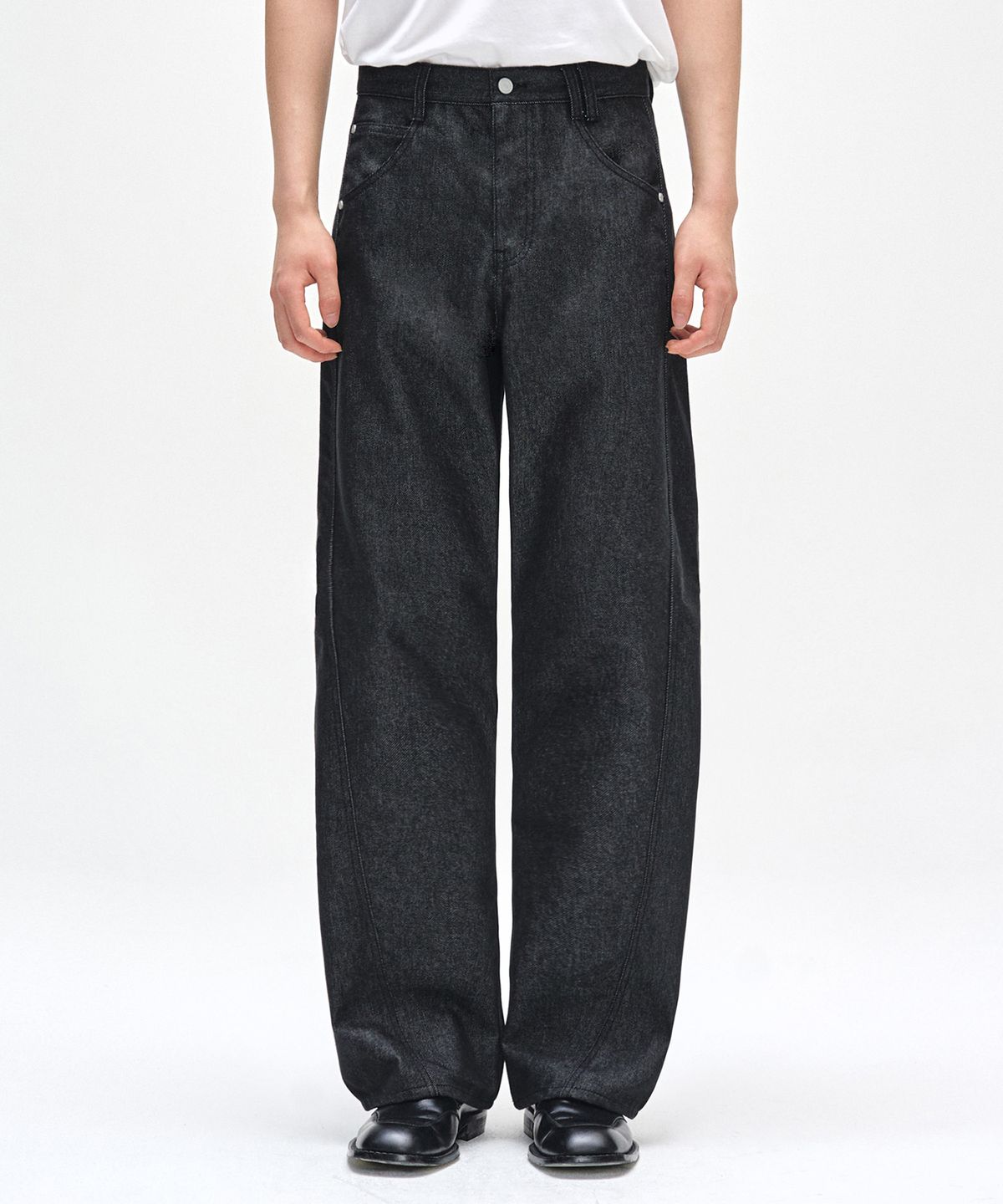 데케트(DECET) Curved Wide Jeans DCPT033CPBlack2