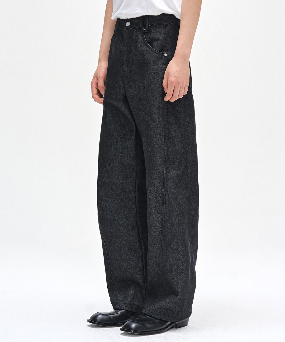 데케트(DECET) Curved Wide Jeans DCPT033CPBlack2