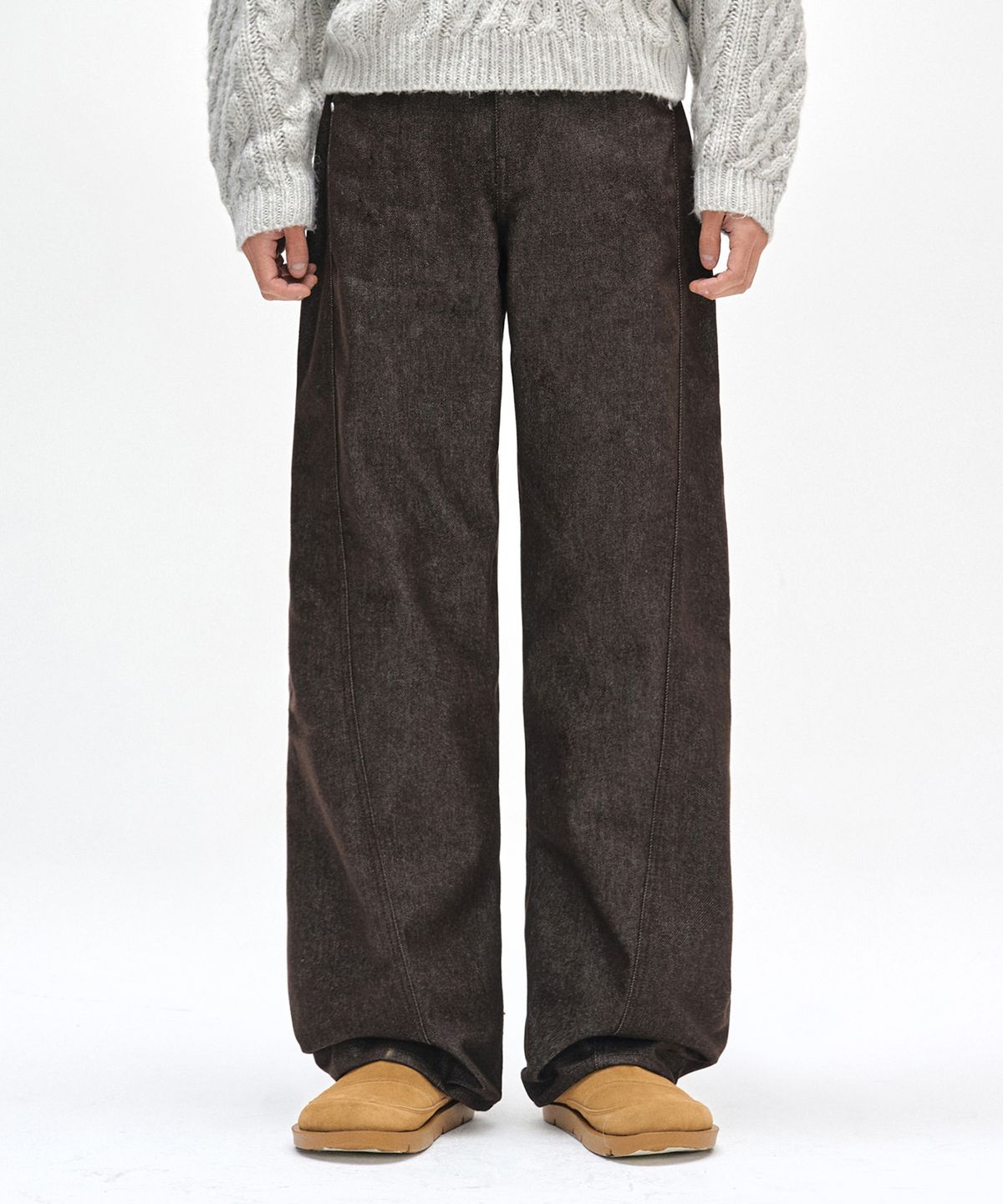 데케트(DECET) Curved Wide Jeans DCPT033CPBrown