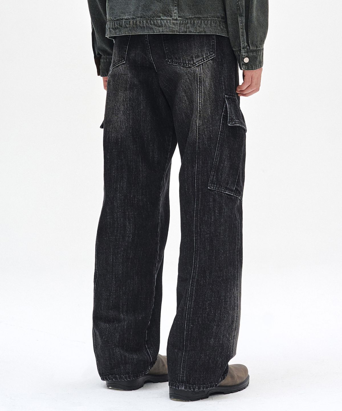 데케트(DECET) Cargo Carpenter Wide Jeans DCPT042BlackA
