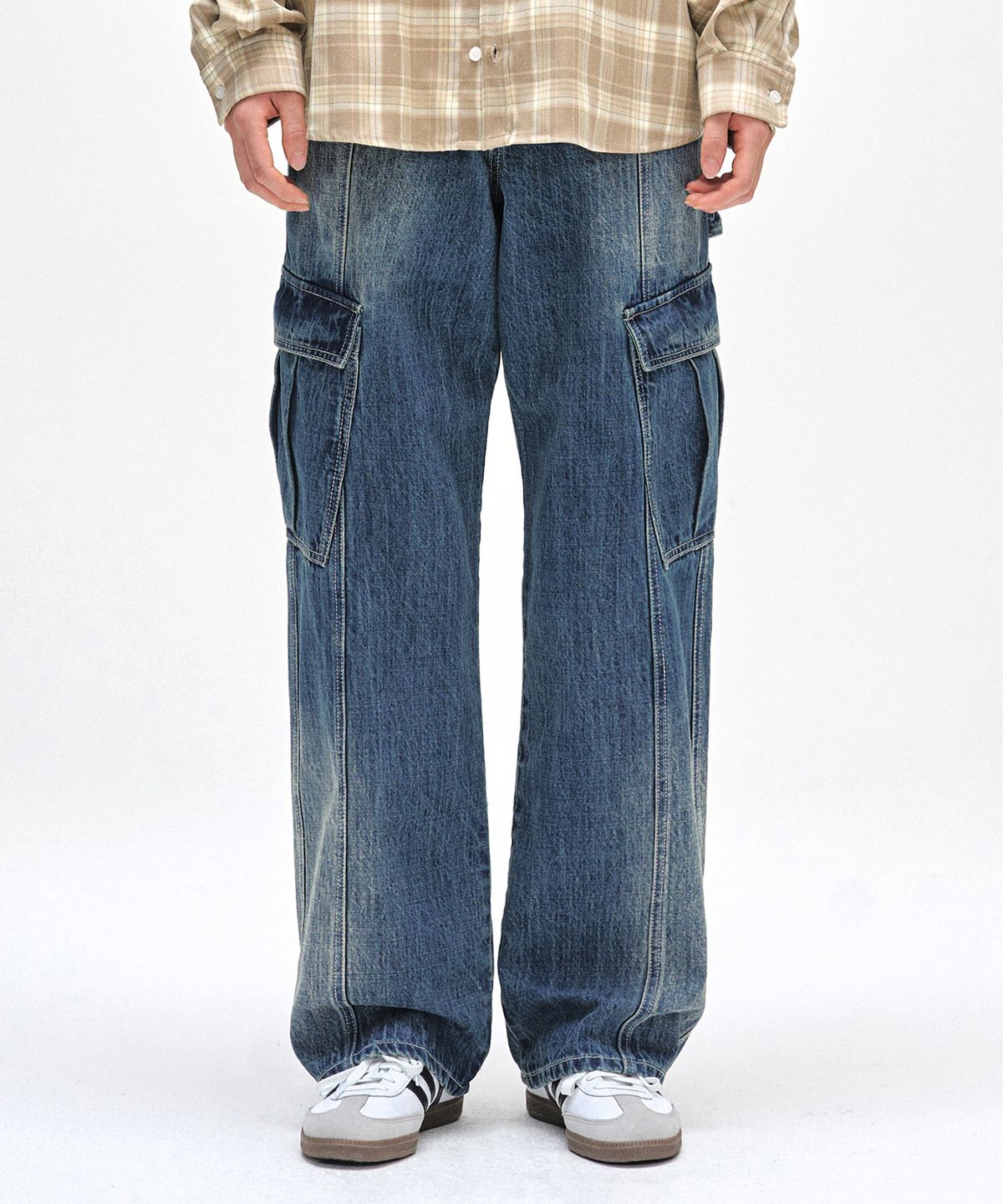 데케트(DECET) Cargo Carpenter Wide Jeans DCPT042BlueA