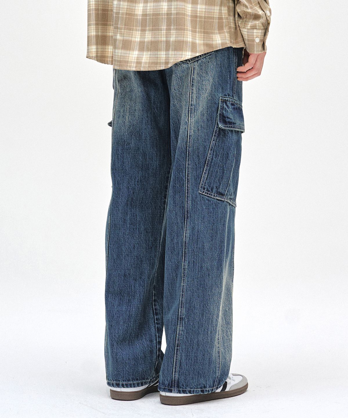 데케트(DECET) Cargo Carpenter Wide Jeans DCPT042BlueA