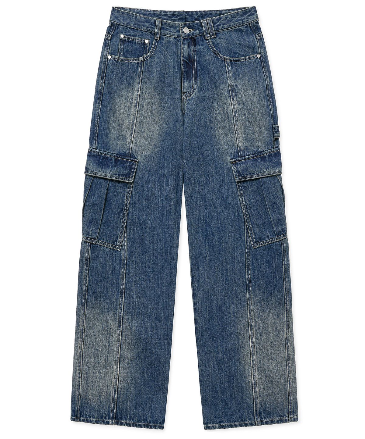 데케트(DECET) Cargo Carpenter Wide Jeans DCPT042BlueA