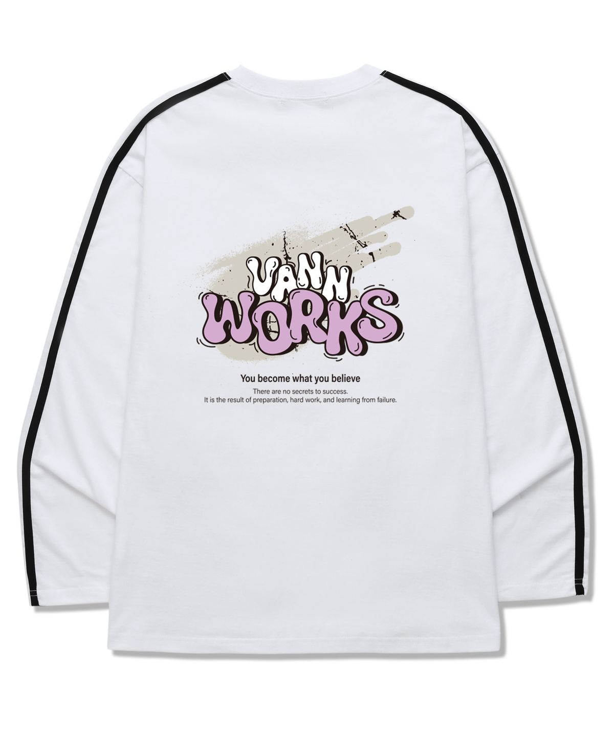 밴웍스(VANNWORKS) Gravity Logo 소매 테잎 롱슬리브 (VLS0063) 화이트