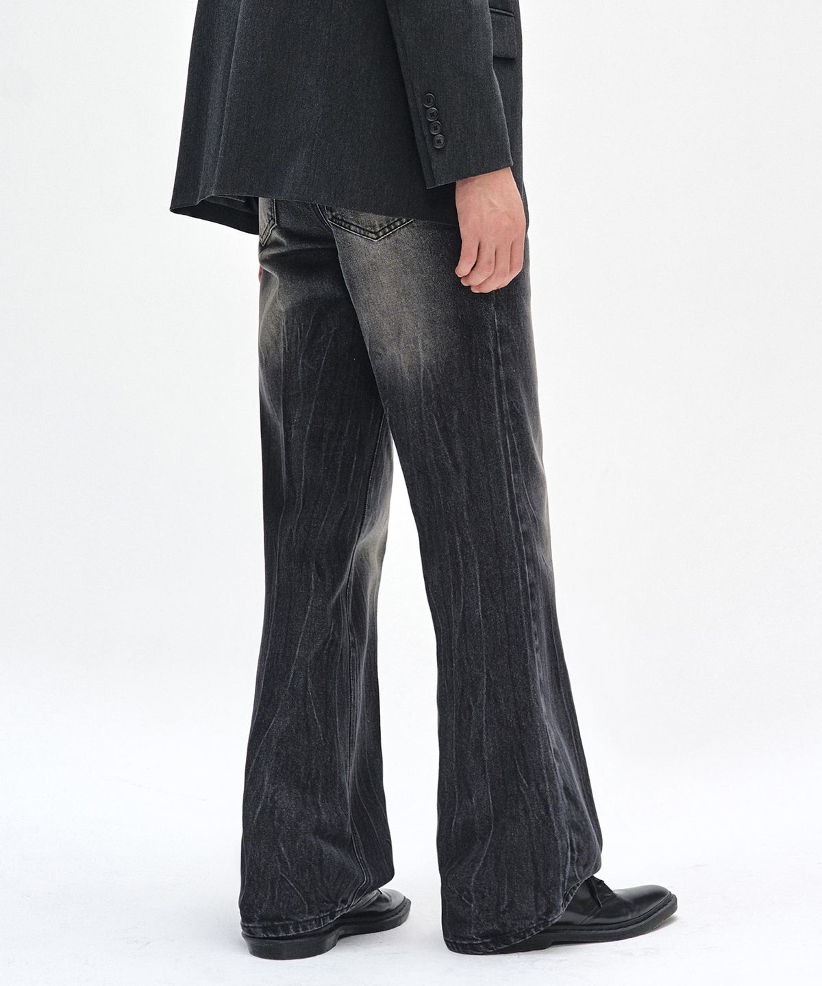 데케트(DECET) Dawn Semi Flared Jeans DCPT044CRBlackB
