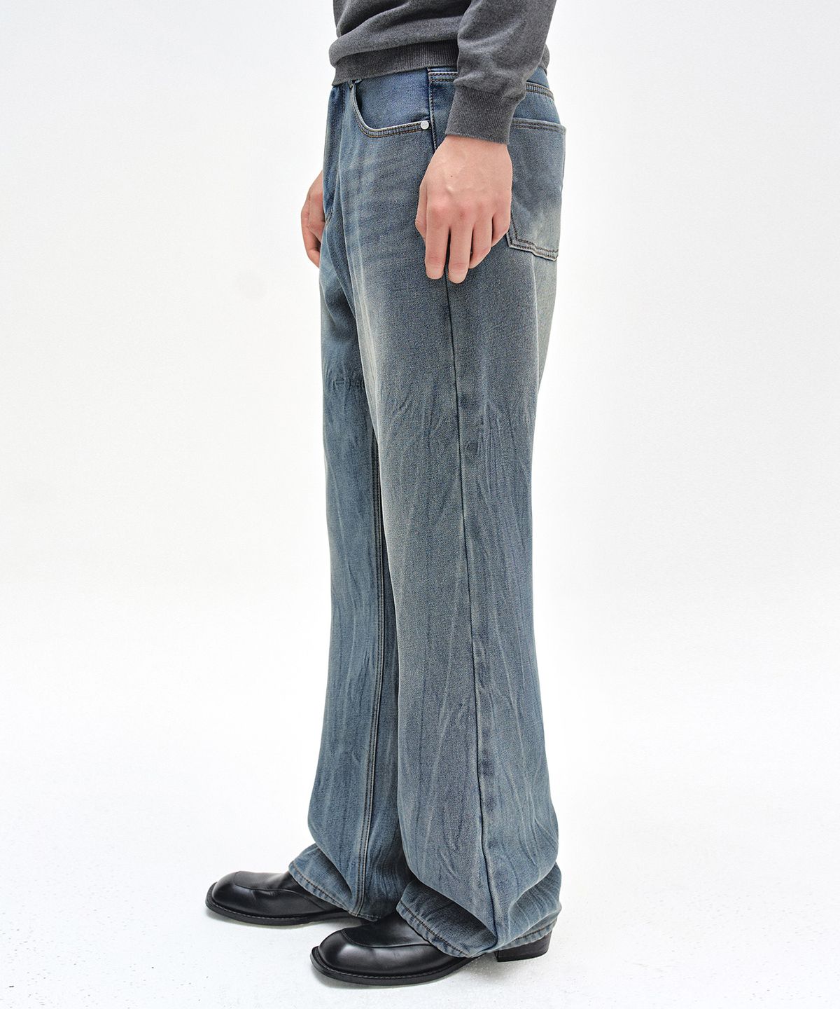 데케트(DECET) Dawn Semi Flared Jeans DCPT044CRYBlueB