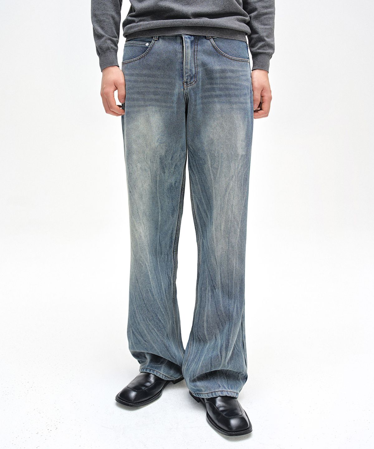 데케트(DECET) Dawn Semi Flared Jeans DCPT044CRYBlueB