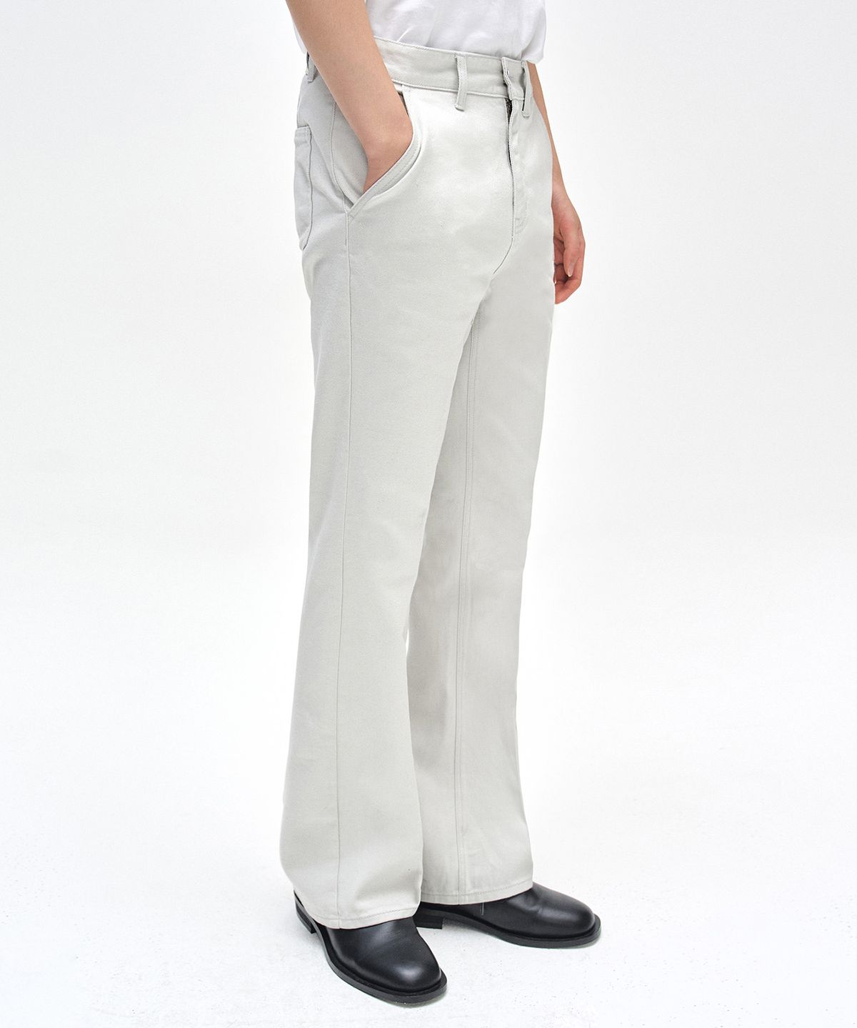 데케트(DECET) Dawn Semi Flared Jeans DCPT044LGray