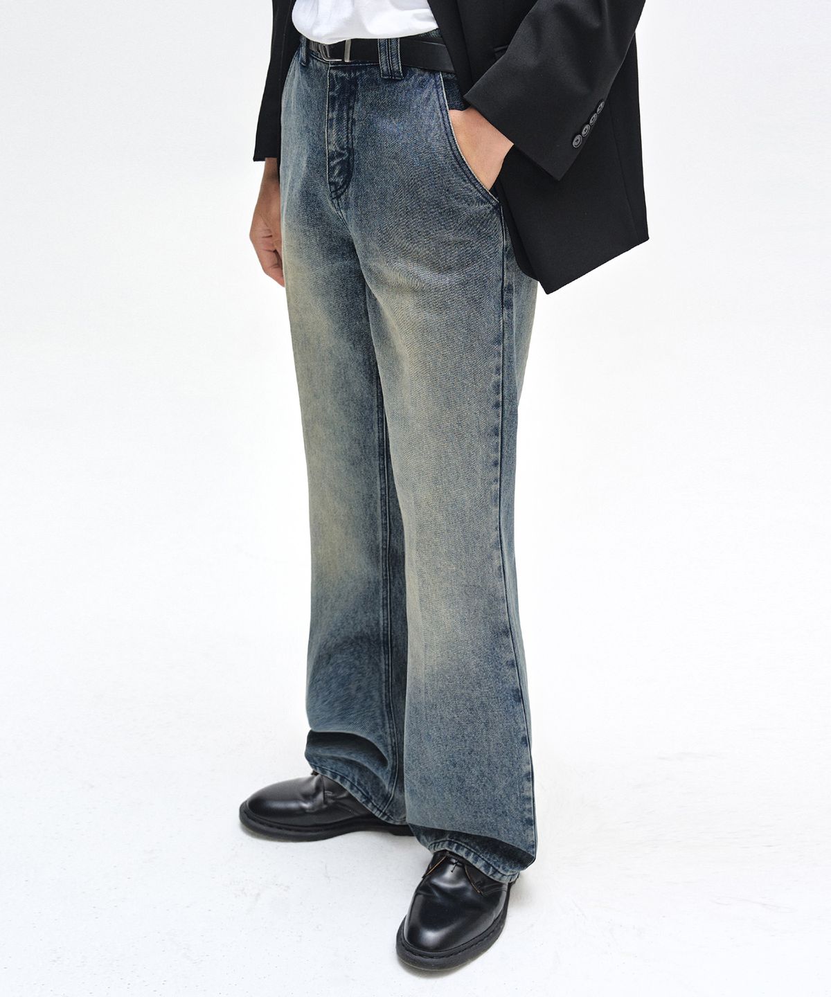 데케트(DECET) Dawn Semi Flared Jeans DCPT044STNGRBlue