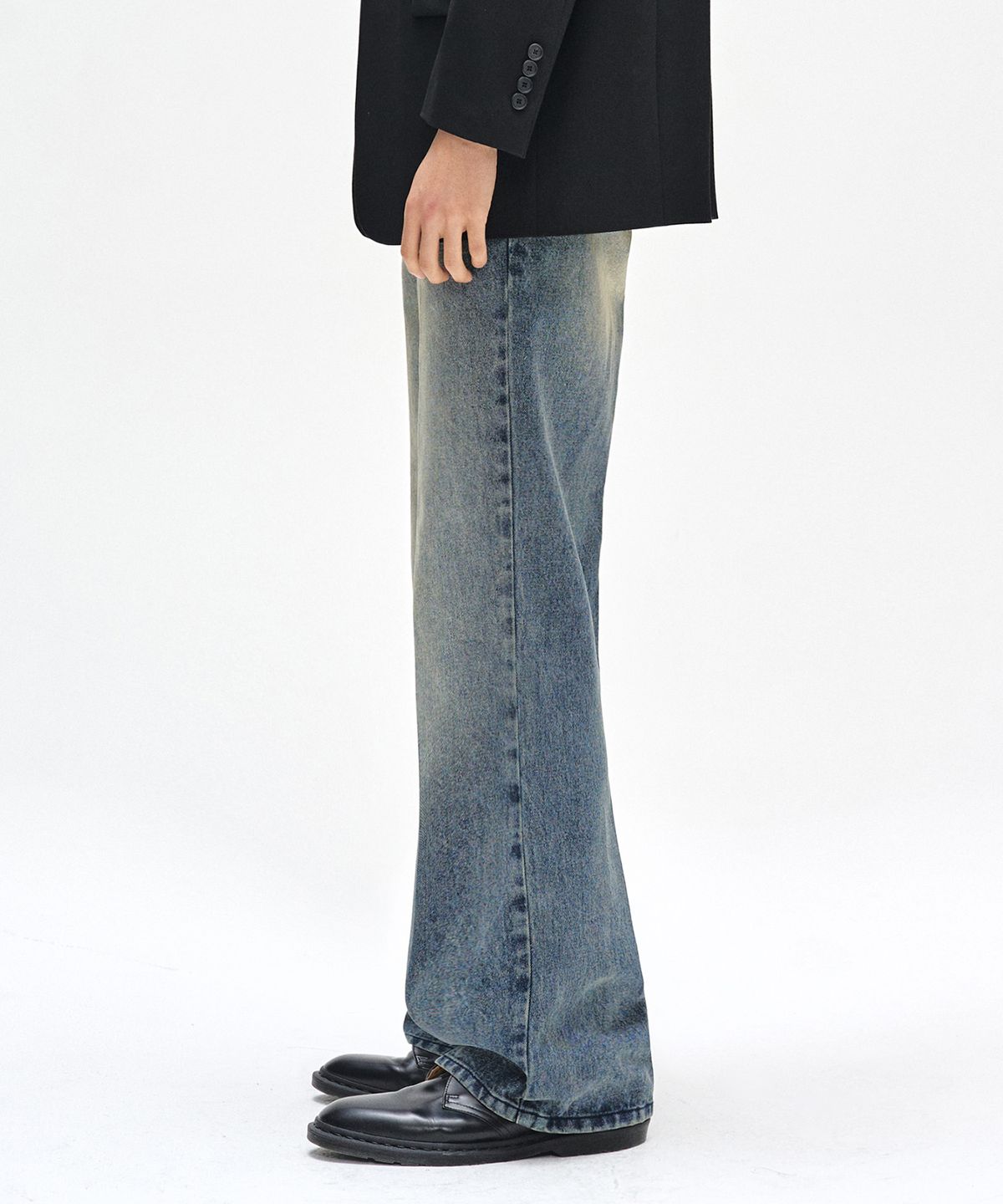 데케트(DECET) Dawn Semi Flared Jeans DCPT044STNGRBlue
