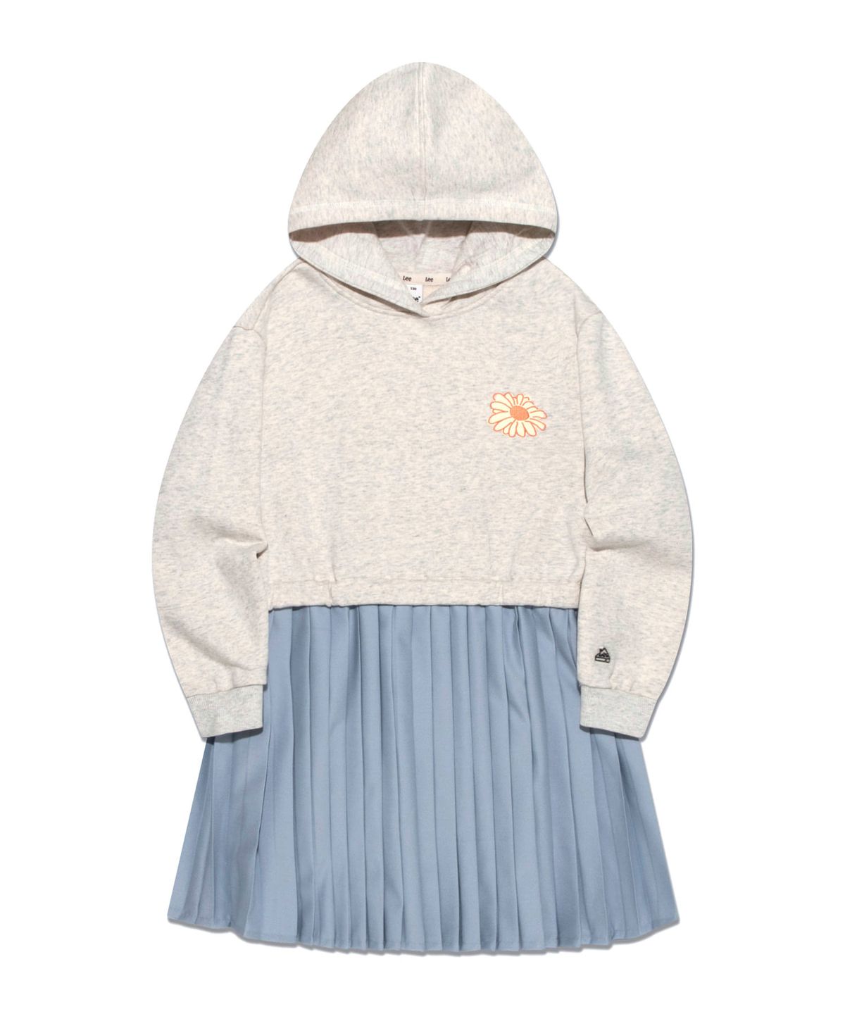리 키즈(LEE KIDS) 스웨트 플리츠 믹스 레귤러핏 원피스 오트밀 LK2403OP73OT