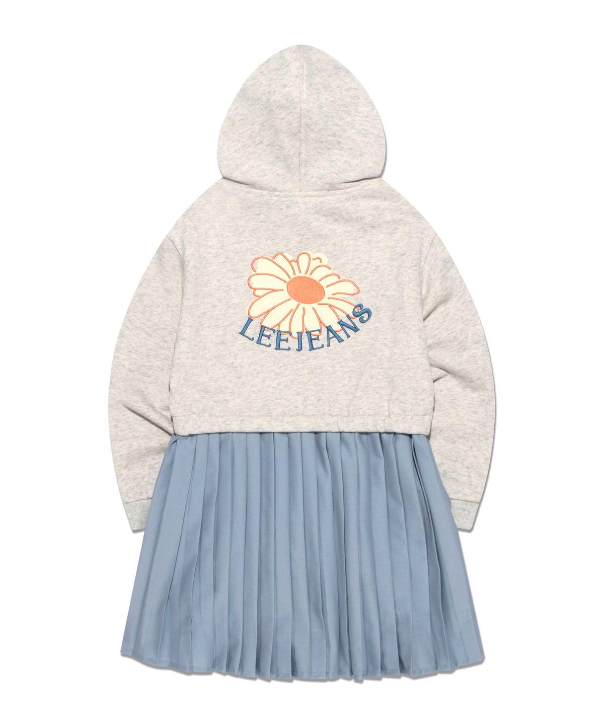 리 키즈(LEE KIDS) 스웨트 플리츠 믹스 레귤러핏 원피스 오트밀 LK2403OP73OT