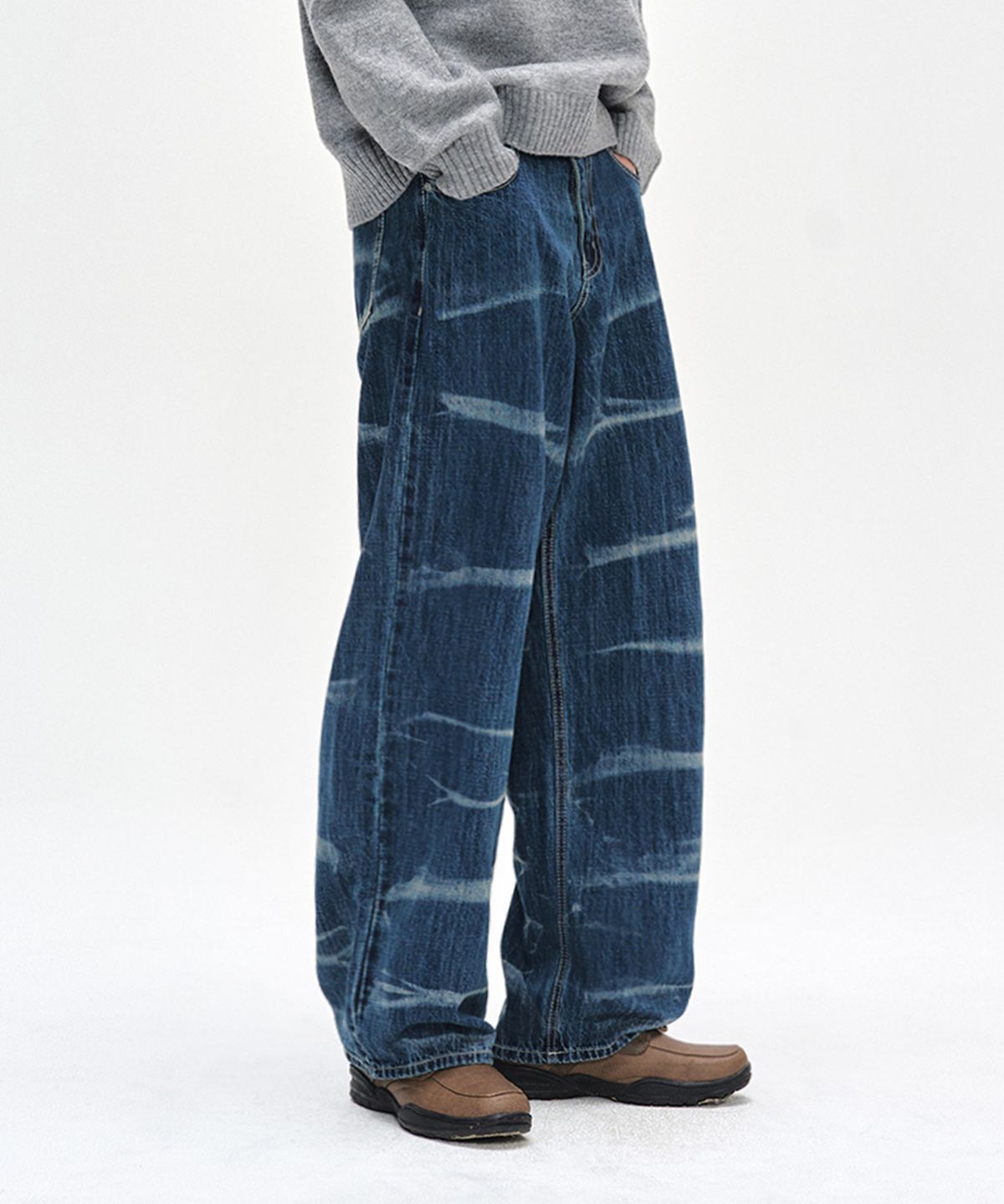 데케트(DECET) Vine Bleach Wide Jeans DCPT045Blue