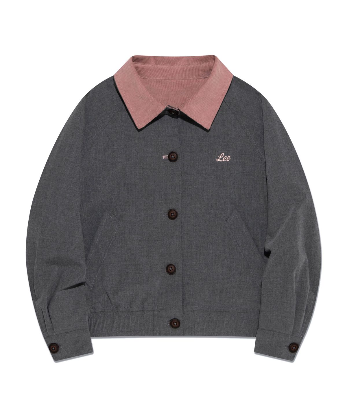 리 키즈(LEE KIDS) 스쿨 레귤러핏 체크 블루종 자켓 차콜 LK2403JK71CH