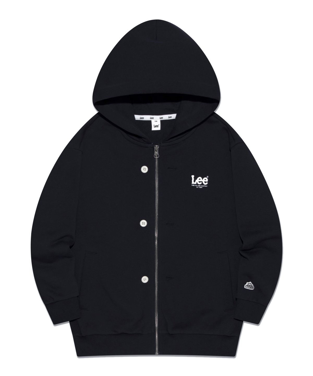 리 키즈(LEE KIDS) 트위치 로고 레귤러핏 후드 집업 네이비 LK2403HZ01NA