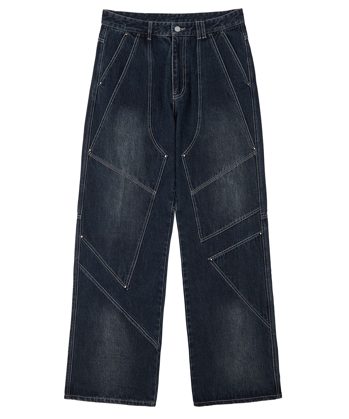 데케트(DECET) Pached Rivet Wide Jeans DCPT050DBlueA